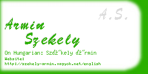 armin szekely business card